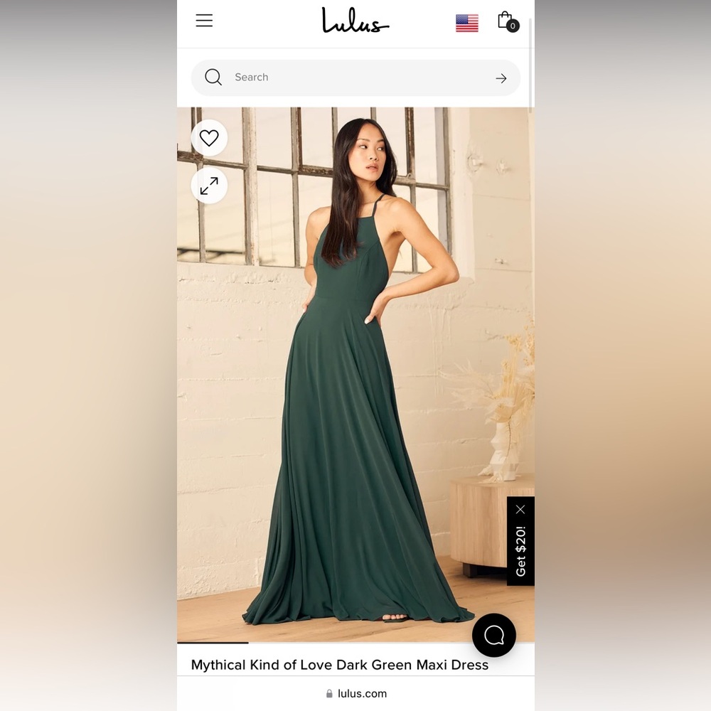 Lulu’s Mythical Kind of Love Dark Green Maxi